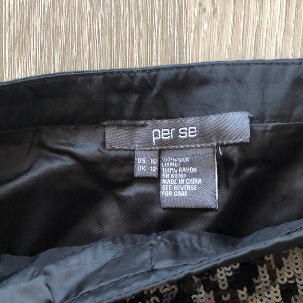 Per Se Black Blue Silver Sequin Ombre Pencil Skirt - Picture 3 of 4